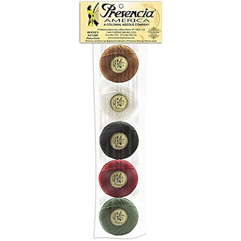 Presencia Pearl Cotton Thread Sampler - Sashiko, Embroidery & Quilting - Bertie's Autumn Sampler - Size 8-5 Colors - 77 Yard Balls Cover