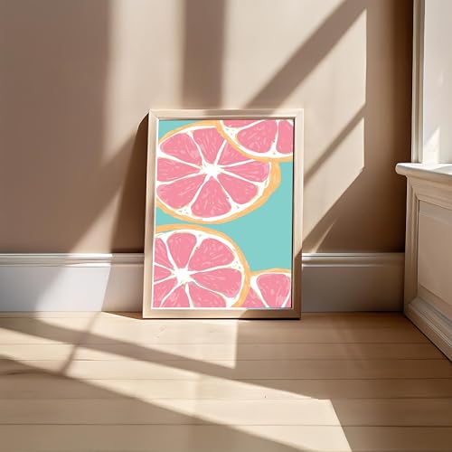 Image of BLINKART Fruit Pattern Aesthetic Modern Art Walls With Frame | Natural Wood Texture | Living Room Bedroom Office Wall Decoration | Poster Home Decor Frames Wall Bedroom | 12x8 Inches (D578)