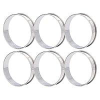 6 PCS Stainless Steel Crumpet Rings, Easy Demoulding DIY English Muffin Rings, Double Roll Design, for Making Tarts, Cakes, Desserts, Burgers, Omelettes(10cm)