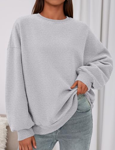 PRETTYGARDEN Sweatshirt for Women Oversized Crewneck Long Sleeve Pullover Fleece Top 2025 Fall Winter Fashion Outfits Clothes