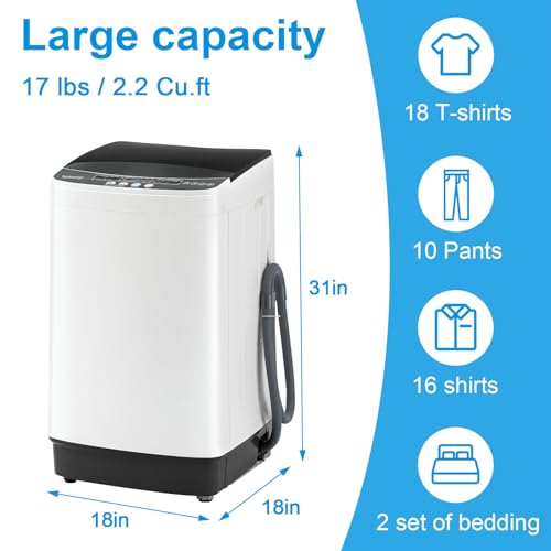 Image of DOGHLY Portable Washing Machine for Apartments, 17LBS Small Washer & Spiner