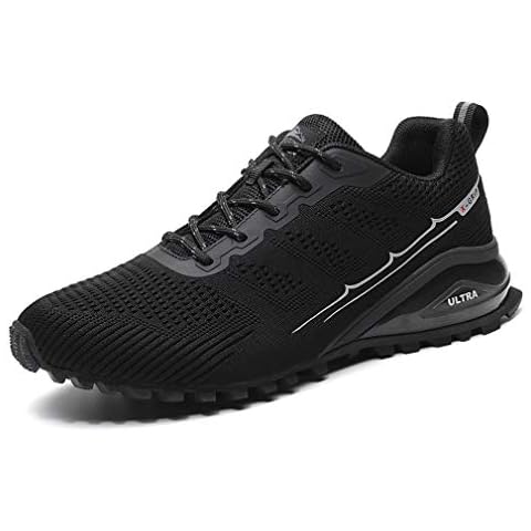 Dannto Running Shoes Mens Trainers Lightweight Outdoor Sports Shoes Athletic Gym(Black,46) Cover
