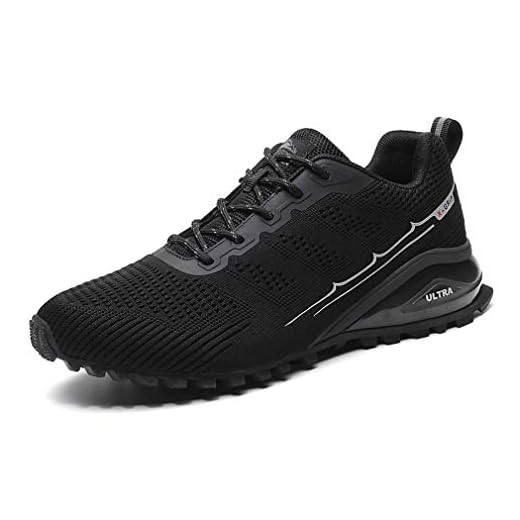 Dannto Sportschuhe Herren Laufschuhe Turnschuhe Straßenlaufschuhe Atmungsaktiv Gym Sneakers(schwarz,41)