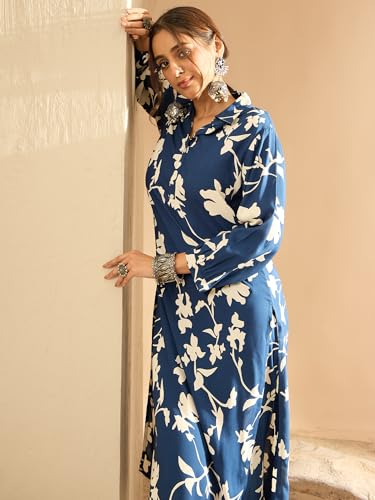 Image of INDO ERA Women's Viscose Rayon Printed StraightKurta Pant Set (Iestr6480)