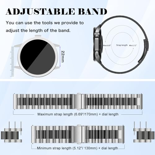 MaEiol 22mm Metal Strap for Huawei Watch GT 6 Pro/GT 6/GT 5 Pro/GT 5/4 46mm / Huawei Watch 5/4 46mm /4 Pro 48mm /Ultimate 2 - Image 3