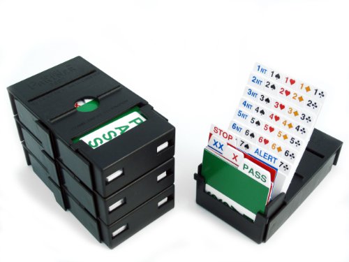 Pocket Bridge Partner Bidding Boxes - Black - Set of 4 with Bidding Cards