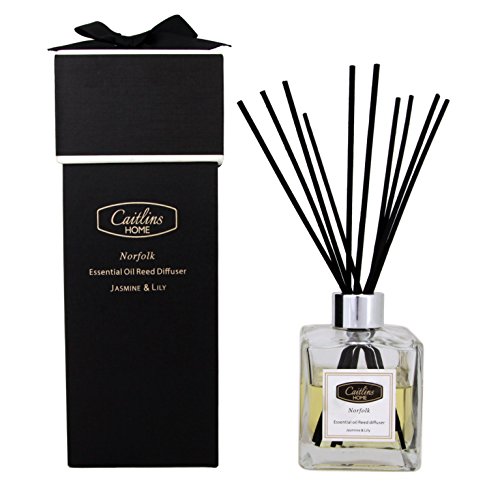 Caitlins Home Reed Diffuser Jasmine Lily Scent Natural Reed Sticks Home Fragrance Gift 4.4floz