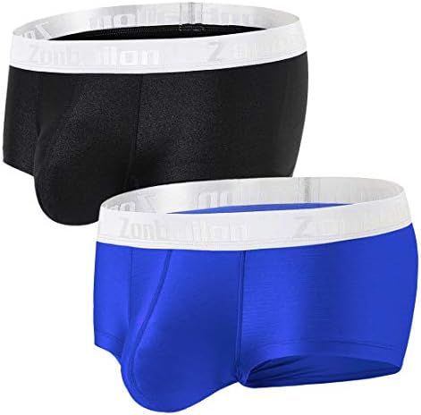 ZONBAILON Mens Ultra Flex Stretch Short Leg Boxer Briefs Sexy Bulge Pouch Underwear for Mens Assort (Pack of 2), Size M