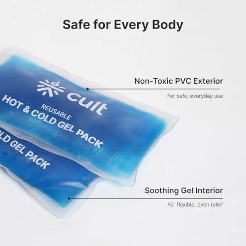 Image of Cult Reusable Hot & Cold Gel Pack for Pain Relief in Cramps, Swelling, Sports Injuries, Neck, Back, Shoulders, Joints, and Everyday Muscle Recovery - Flexible & Portable Therapy Pack of 2