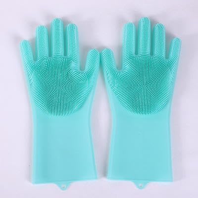 Image of Pet Glove, Grooming Tool, Furniture Pet Hair Remover Mitt (Bright Green)