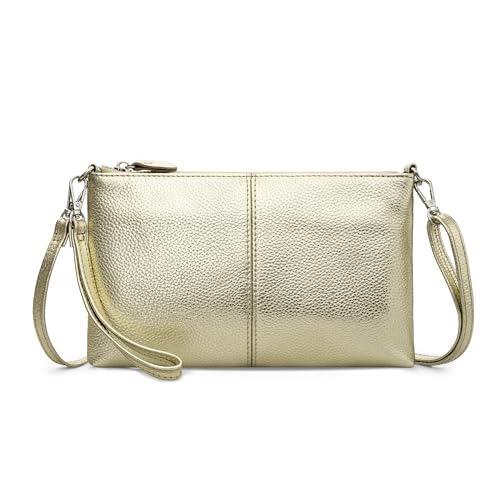 Image of befen Genuine Leather Wristlet Clutch Wallet Purses Small Crossbody Bags for Women with RFID Blocking Card Slots