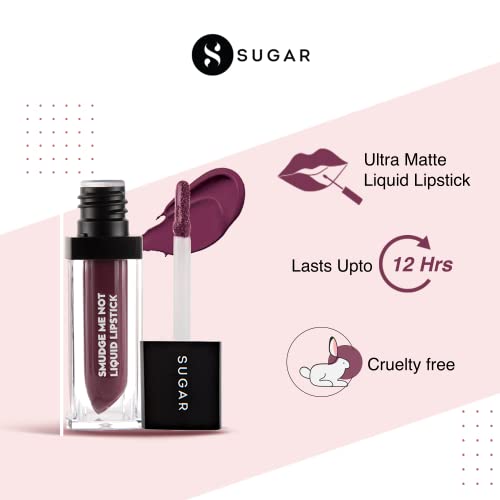 Image of SUGAR Cosmetics - Smudge Me Not - Liquid Lipstick - 23 Merry Berry (Dark Plum) - 4.5 ml - Ultra Matte Liquid Lipstick, Transferproof and Waterproof, Lasts Up to 12 hours