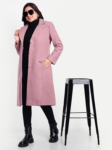 Image of HAUTEMODA Women's Winter Coat Trench Long Sleeves Over Coat With Pocket single Breasted
