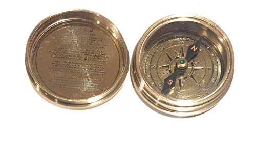 Brújula de latón grabada con estuche de regalo miniatura 2