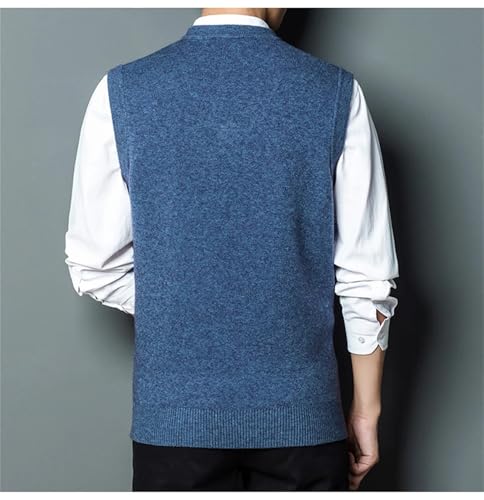 Mnjyihy Men's Classic Sweater Vest Lightweight V-Neck Sleeveless Business Casual Thick Wool Blend Knit Vest2