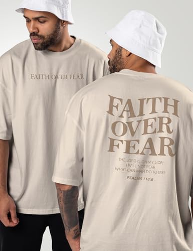 Faith Over Fear Shirt Men - Oversized Christian Religious Shirts - Jesus Faith Over Fear Shirts - God T-Shirt3