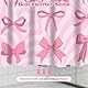 Duschvorhang 180x180cm Rosa Schleife Duschvorhänge Anti-schimmel Wasserdicht Schnelltrocknend Textil Polyester Waschbar Badewannenvorhang mit 12 Duschvorhangringe Duschvorhang Pink mit Gewicht Unten