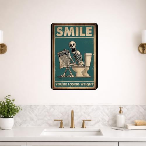 Image of Zesta Bathroom Decor Items Washroom Decor Tin Sign | Aesthetic Posters Wall Poster for Bedroom | Magnetic Cafe Decoration Items / Restaurant Decorations Items | Quirky Home Decor Bar Accent (Bathroom (5))