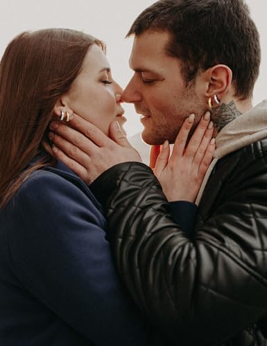 FIBO STEEL 13MM 20MM Stainless Steel Small Hoop Earrings for Men Women Huggie Earrings CZ Inlaid