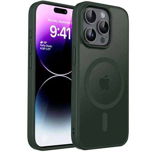 Image of CACOE Magnetic Case for iPhone 14 Pro Max 6.7 inch, Dark Green-1