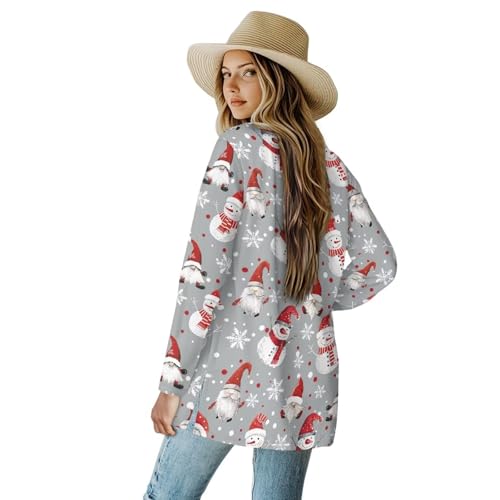 Image of Women's Open Front Cardigan Long Sleeve Loose Sweater Lightweight Soft Cardigan Jackets