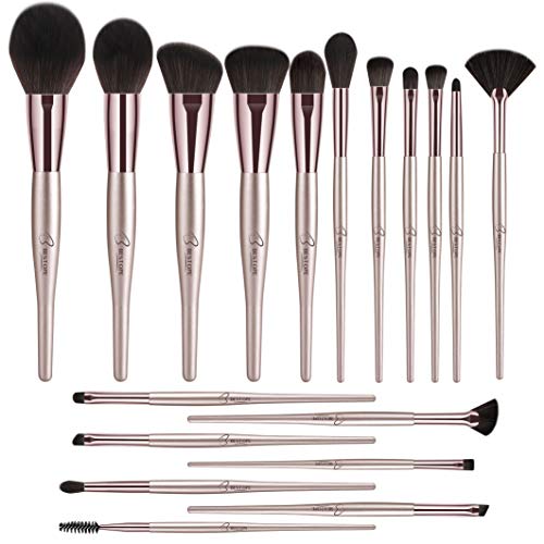 BESTOPE 18 Pcs Makeup Brushes Belly-type Handle Series Professional Premium Synthetic Contour Blush