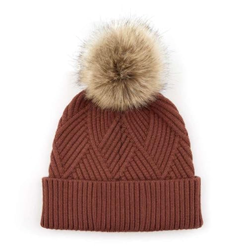 C.C Kids' Suede Patch Snuggly Soft Warm Knit Pom Cuff Beanie3