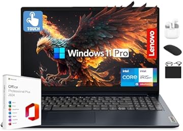 IdeaPad Laptop 2025 Business Computer, 15.6" FHD Touchscreen, 16GB RAM, 1TB Storage (512GB SSD +500GB Ext), 10-Core Intel Core i5, Long Battery, HubxcelAccessory Win 11 Pro Lifetime Office 2024