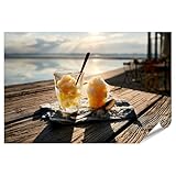 islandburner Premium Poster Sommerliches Eisvergnügen Wandbild Esszimmer Für Feinschmecker - Standard
