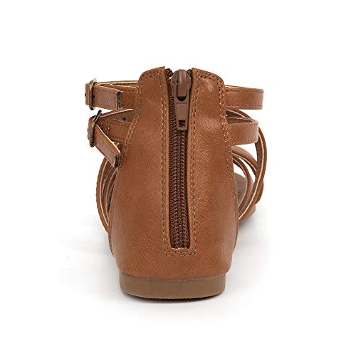 FUNKYMONKEY Girls Gladiator Strap Sandals Flat Fisherman Thong Cross Strappy Sandals4