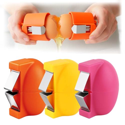2026 New Egg Opener for Raw Eggs, 3pcs Eggs Peeler Separator Shell Opener Cutter Cracker Tool, Quick Egg Peeling Tool for Making Cakes, Cookies, Tarts, Pie, Etc. - Portable Baking Gadgets for Kitchen