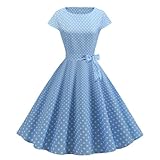 2025 Robe Vintage Années 50 Femme Retro Rockabilly Pin Up Élégante Robes sans Manche Dos Nu Décolleté en Cœur Polka Dot Trapèze Mariage Cocktail Soirée Fête Cérémonie Décontractée Midi Dress Pas Cher