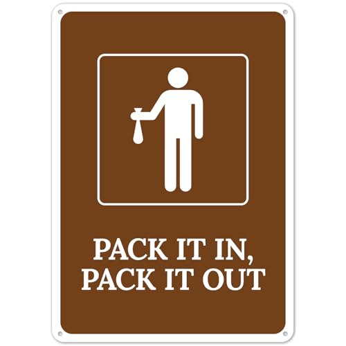 8x12 Inch Pack In Pack Out Metal Sign Campground Outdoor Safety Wall Decor