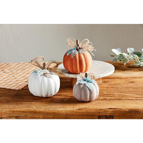 Mud Pie Pastel Pumpkin Sitter, White, 7 1/4" x 5 1/2" Dia by Mud Pie - Used condition - Image 2