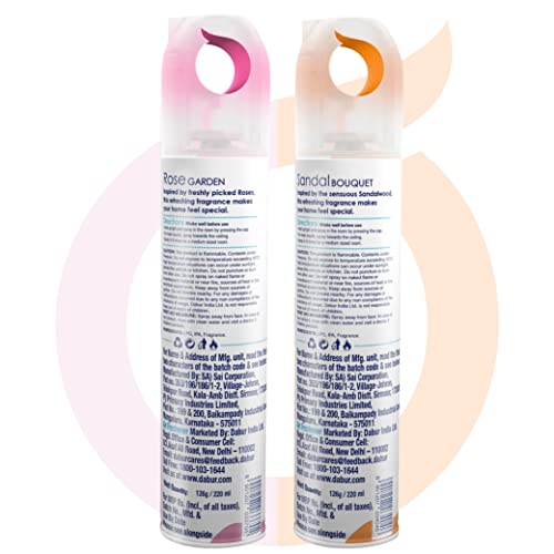 Odonil Room Air Freshener Spray - 440ml Combo (Pack of 2, 220ml each) | Rose Garden & Sandal Bouquet | Nature Inspired Fragrance for Home & Office | Long Lasting Fragrance