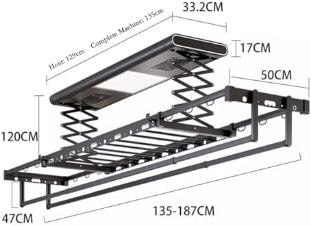 Electric Clothes Drying Rack with Remote Control - Automatic Balcony Hanger, Multifunctional Ceiling Rod for Intelligent Household Use (Color: A)