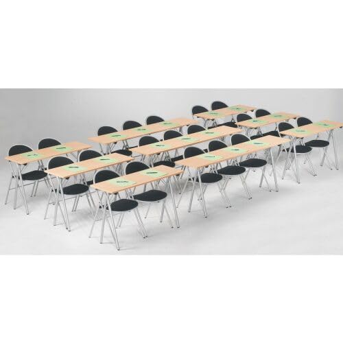 Générique Table de Formation Pliante Plateau hêtre L 200 x P 40 cm (Hêtre, H 75 x L 200 x P 40 cm, Aluminium)