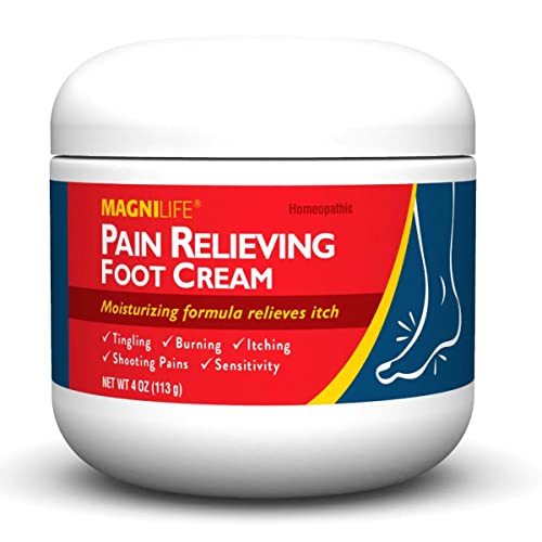 MagniLife Pain Relieving Foot Cream, All-Natural Moisturizing Foot Pain Relief with Beeswax and Eucalyptus to Soothe Soreness, Burning, Tingling, and Sensitivity – 4oz