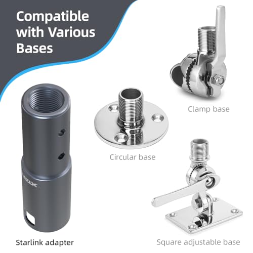 Image of Mounting Kit for Marine Yacht Ship RV, Pipe Mount Adapter, Pole Mount,Marine Antenna Mount for Starlink Internet Kit Satellite V2 (Mount KT 2)