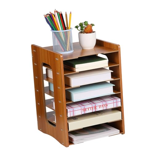 Organiseur de dossiers bois pour bureau et maison à compartiments