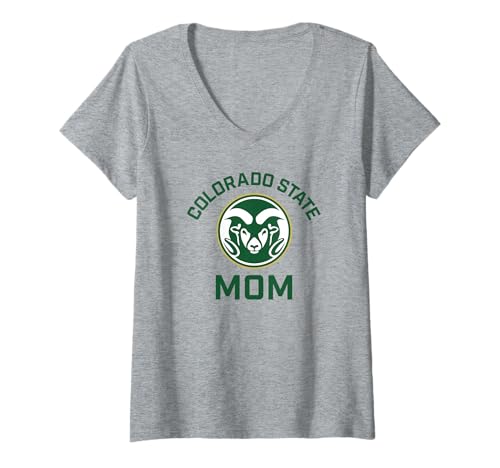 Womens Colorado State University Rams Arched Mom V-Neck T-Shirt