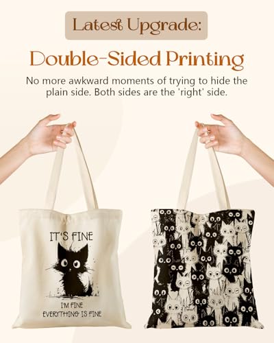 Image of Miss Adola Cute Canvas Tote Bag for Women Girls - Animal Lover Aesthetic Bags with Magnetic Buckle and Zipper Inner Pocket