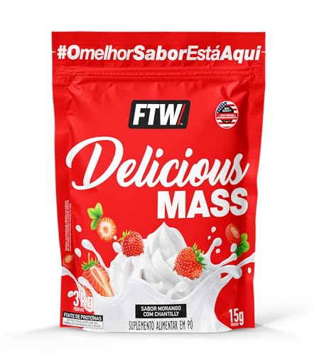 Delicious Mass - 3000G Refil Chantilly com Morango - Ftw, Fitoway