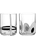 Produktbild LEONARDO HOME BANDA NERA Trinkglas  1 Set  Handdekoriertes Glas  Schwarz-Weiß-Look  Wasserglas  Softdrinkbecher  Zwei Designs im Set  Spülmaschinengeeignet  Elegante Optik  300 ml  055291