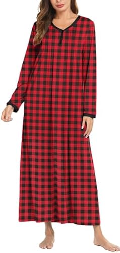 Ekouaer Women s Long Sleeve Nightgown
