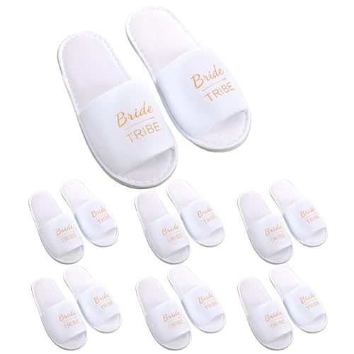 7 Pairs Bridesmaid Slippers for Women, Disposable Slippers Wedding Slippers for Women Bridesmaid Slippers Set Bulk Bridesmaid Gifts for Wedding Day Bridal Party Bachelorette Party Gifts