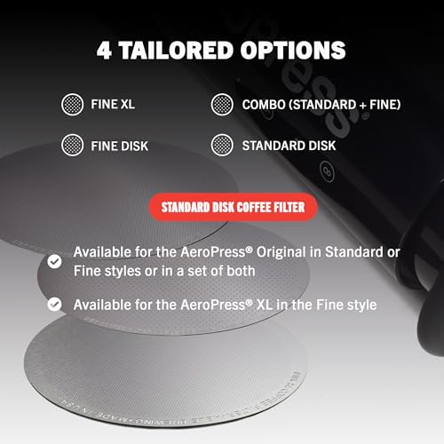 Able - DISK Stainless Steel Coffee Filter, AeroPress Coffee Maker-Compatible, AeroPress Accessories for Home & Cafes, 2.45” diameter 254-Micron Standard, Pack of 1