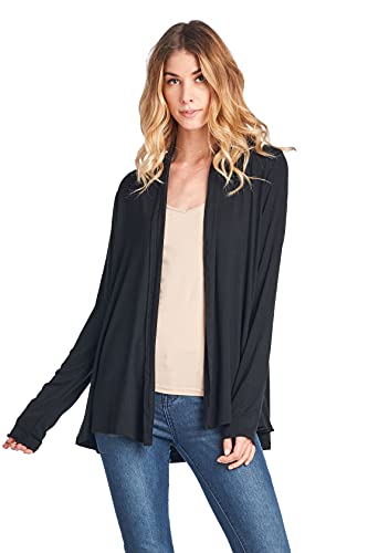 Women Casual Open Front Long Sleeve Lightweight Softest Viscose Made from Bamboo Cardigan