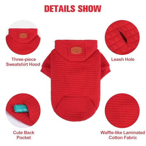 Image of BEAUTYZOO Dog Hoodies Sweater for Large Dogs,Waffle‑Like Laminated Pet Coat