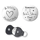 I Love You Dad Keychain Gifts from Daughter Son, Daddy Dad Fathers Day Birthday Gifts for Daddy Father Retirement Gift for Dad Papa Father Pocket Hug Token for Dada Fathers Day Keyring Gift